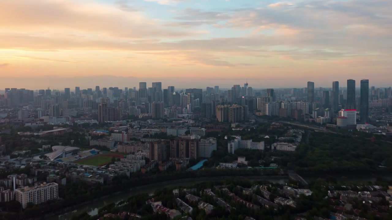 成都城市天际线延时视频素材