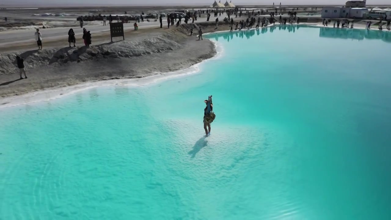 青海旅游著名景点翡翠湖航拍视频视频下载