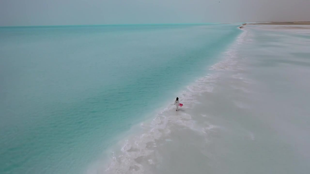 大西北旅游风景航拍图东台吉乃尔湖视频下载