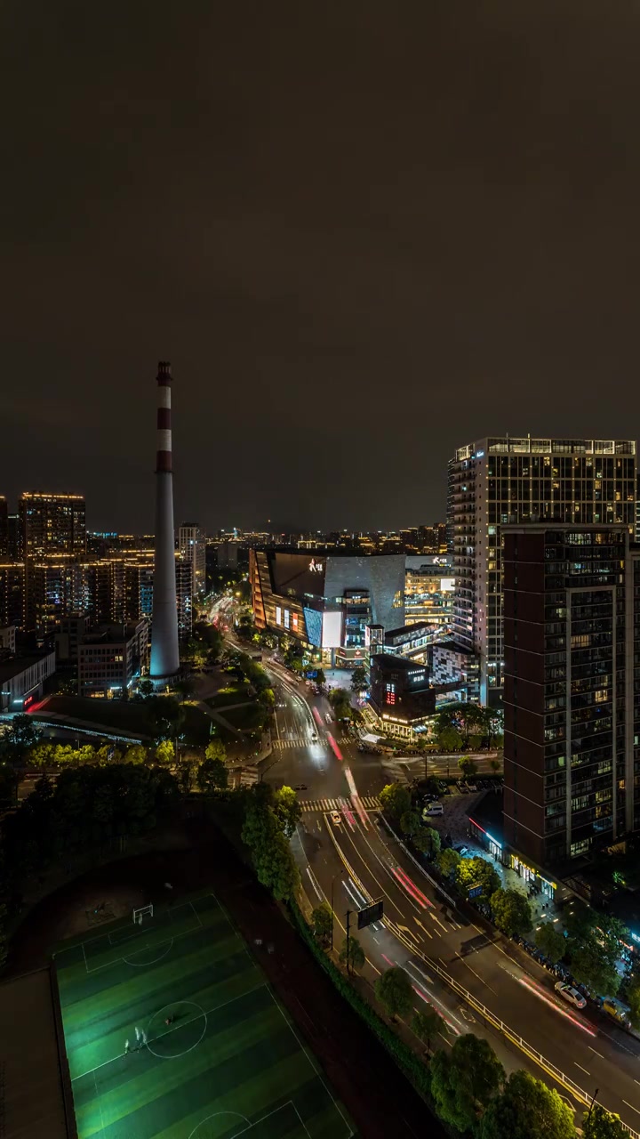 杭州 运河商圈 大悦城 夜景 延时视频素材