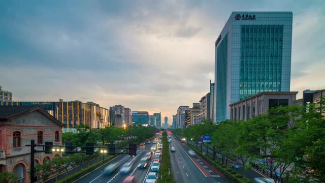 杭州延安路车流视频素材