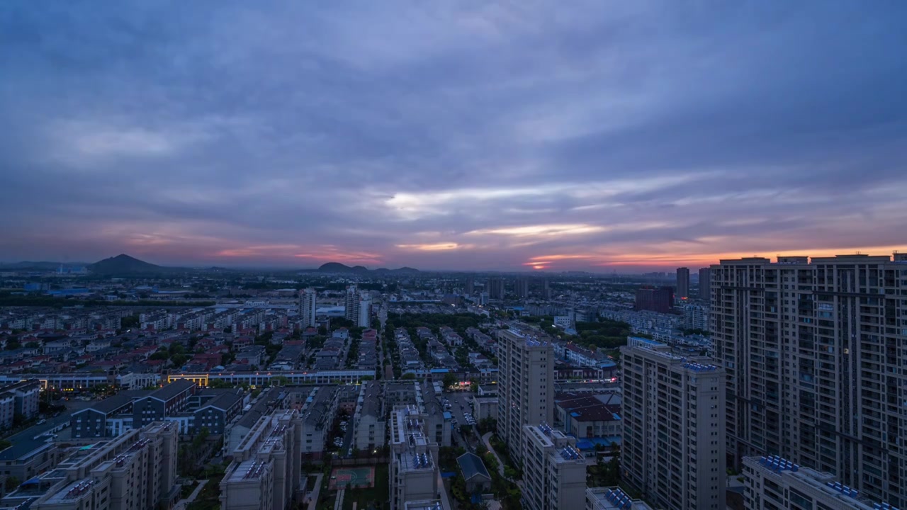 城市天际线，世纪晚霞视频素材