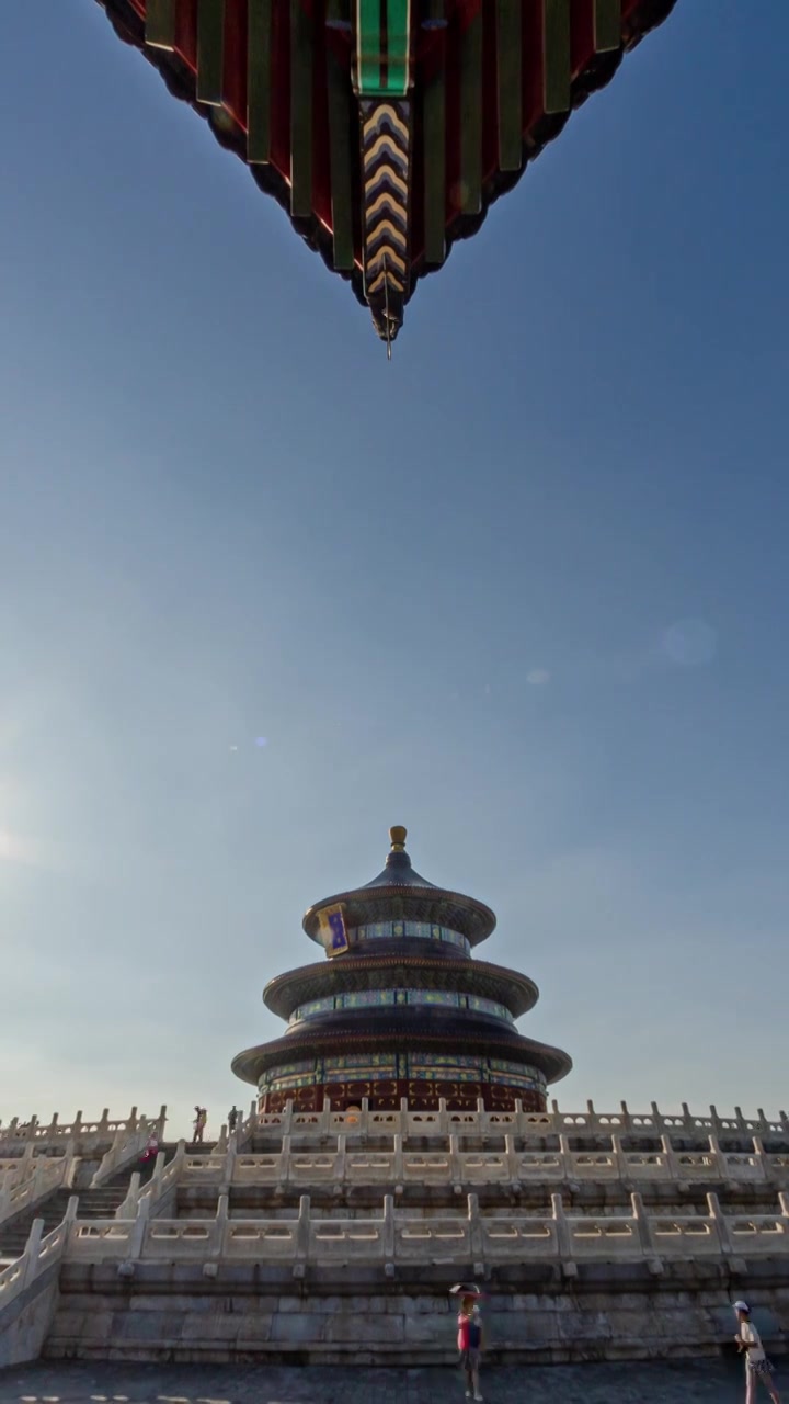 中国北京市城市风光：天坛 祈年殿视频素材