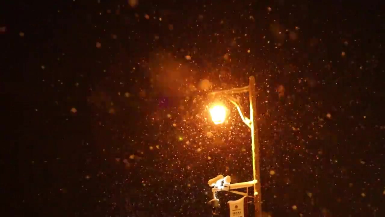 新疆喀纳斯夜晚的大雪视频下载