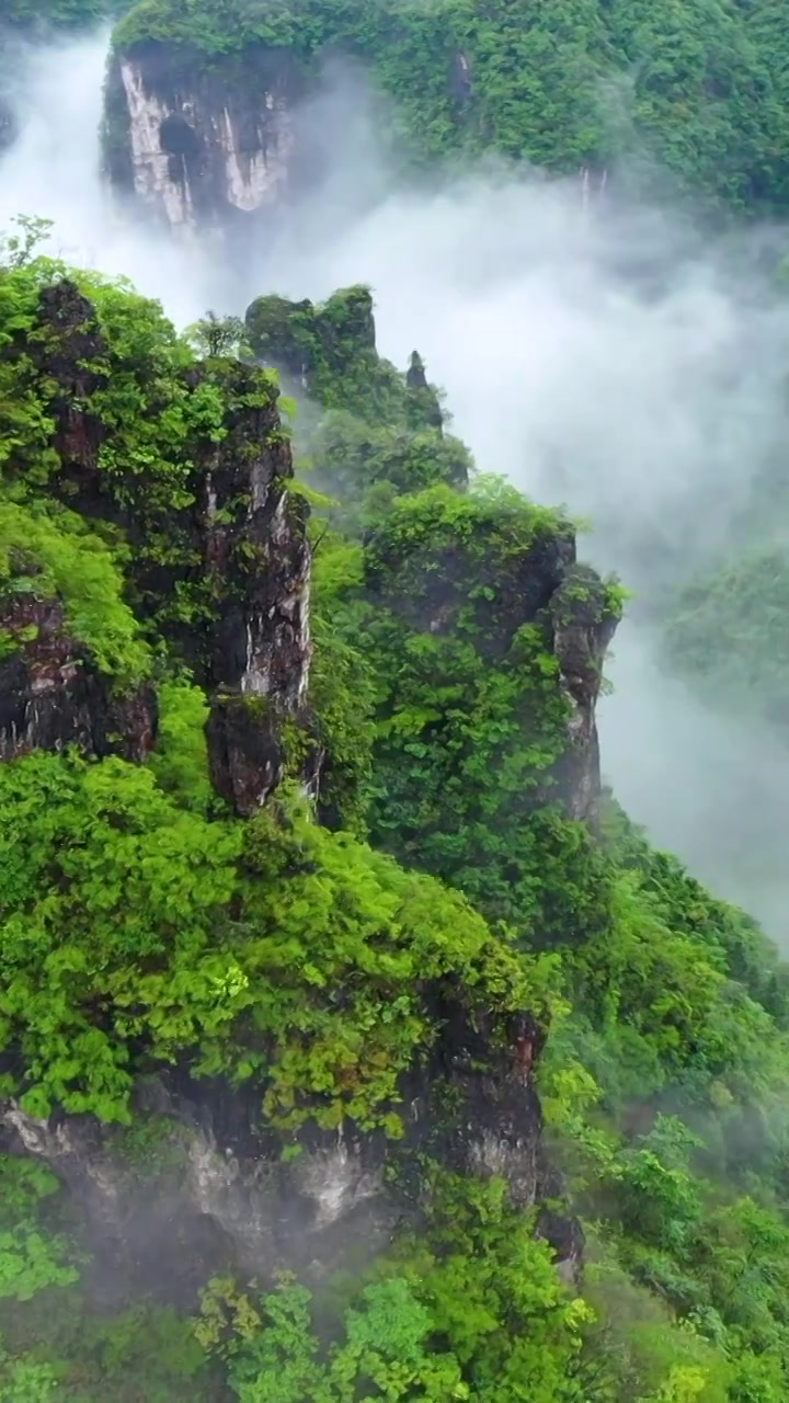 航拍湖南湘西保靖县吕洞山晨曦云海风光视频素材