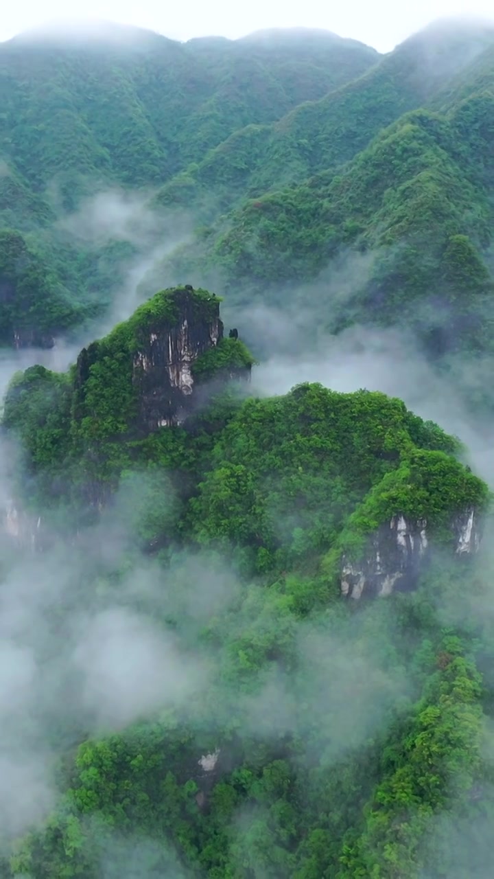 航拍湖南湘西保靖县吕洞山晨曦云海风光视频素材