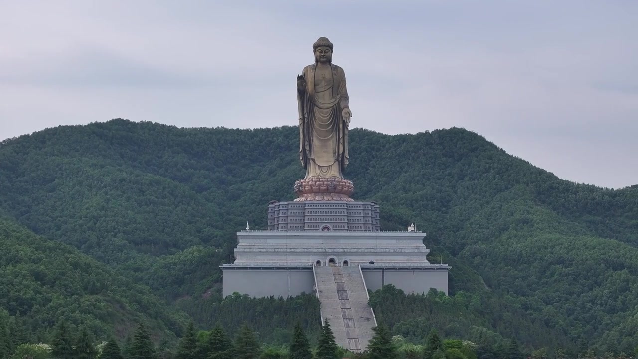 河南尧山中原大佛视频素材