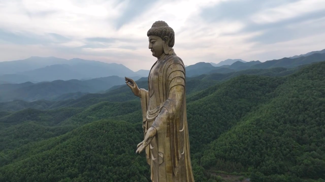 河南尧山中原大佛视频素材