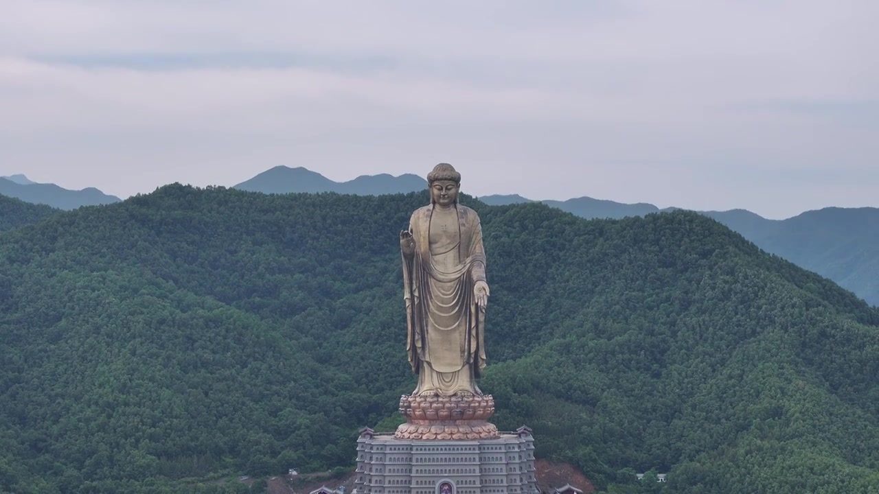 河南尧山中原大佛视频素材