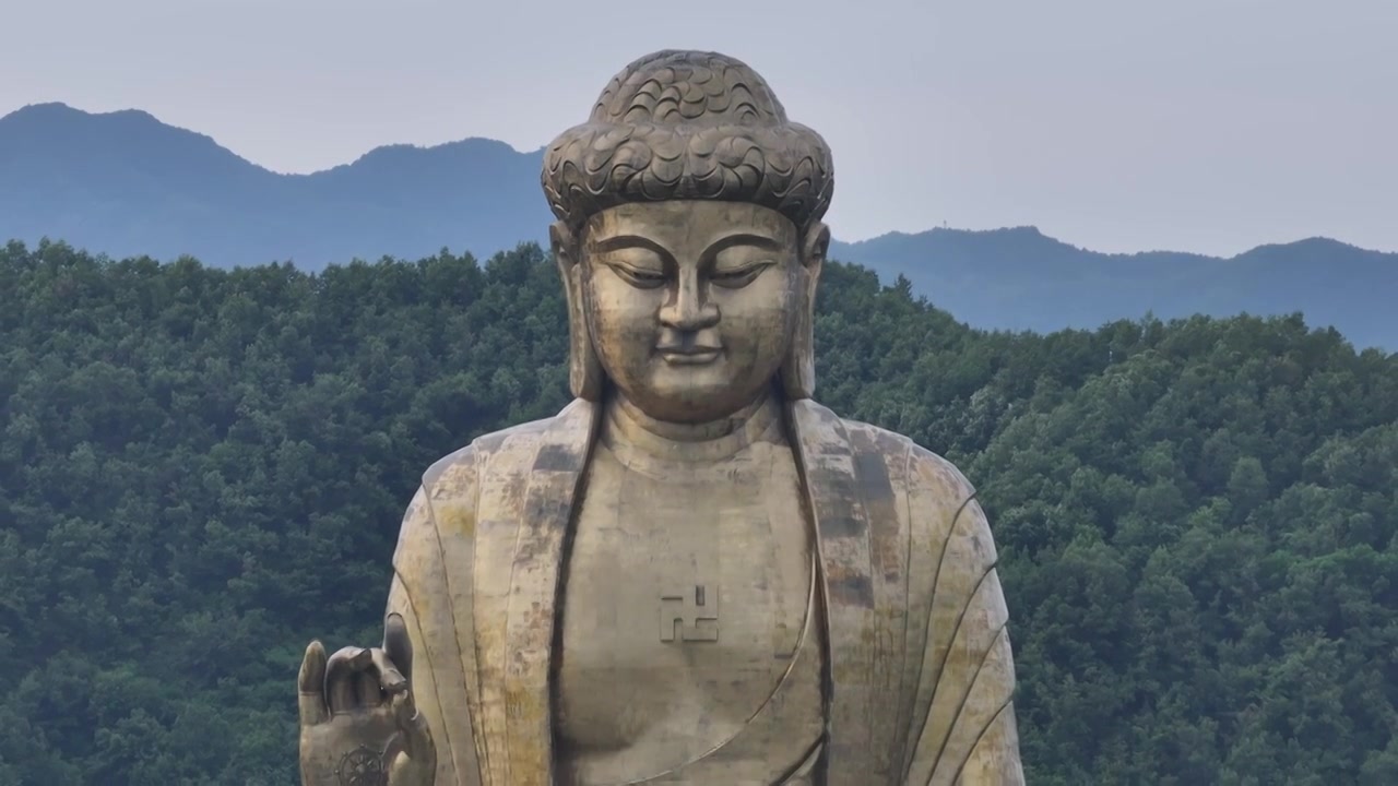 河南尧山中原大佛视频素材