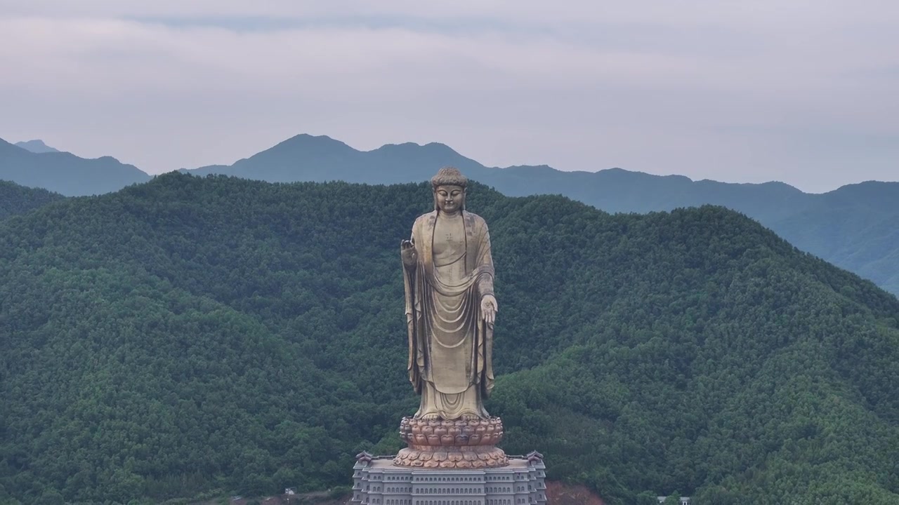 河南尧山中原大佛视频素材