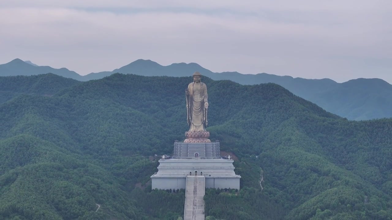 河南尧山中原大佛视频素材