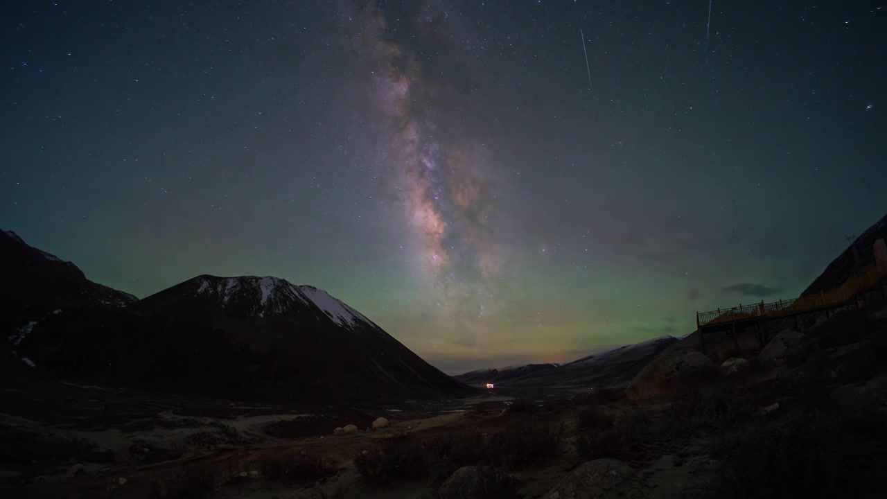 川西星空延时素材视频素材