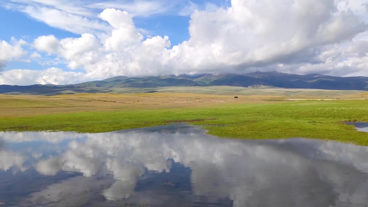 新疆巴音布鲁克湿地草原云海风景视频素材