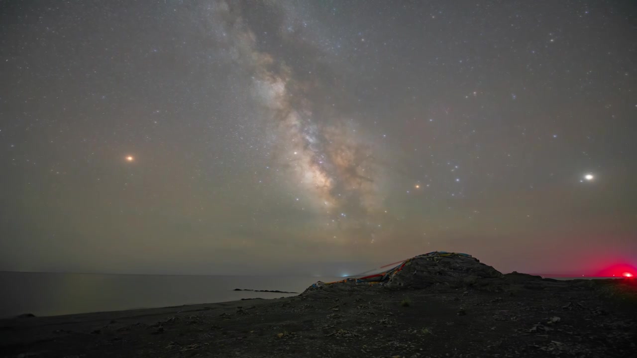 夏季青海湖星空延时视频素材