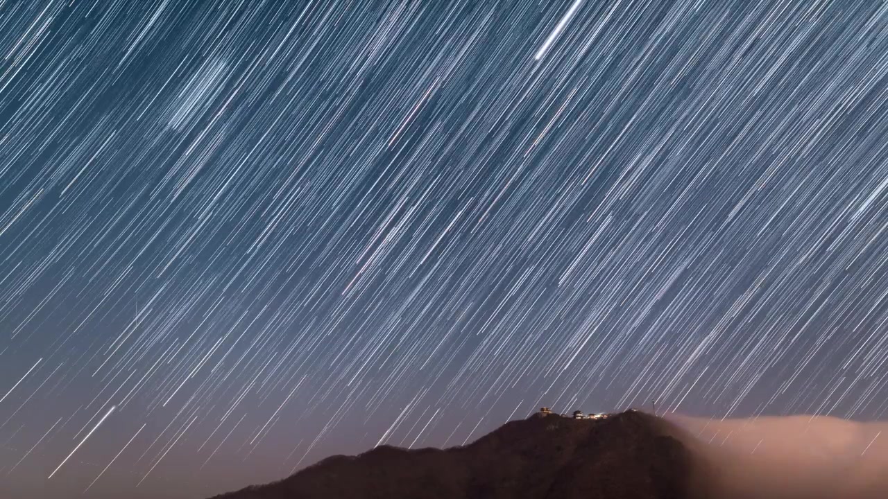 4K星空延时星轨延时视频素材