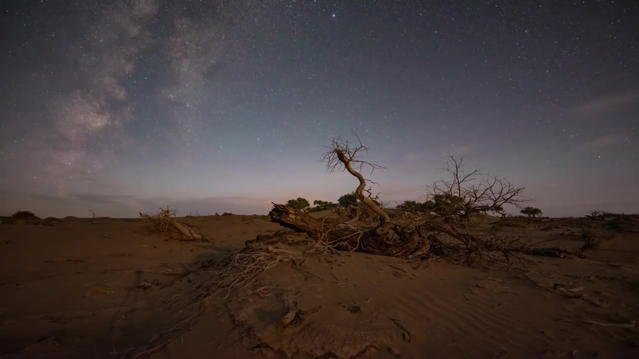 4K沙漠星空银河延时视频素材