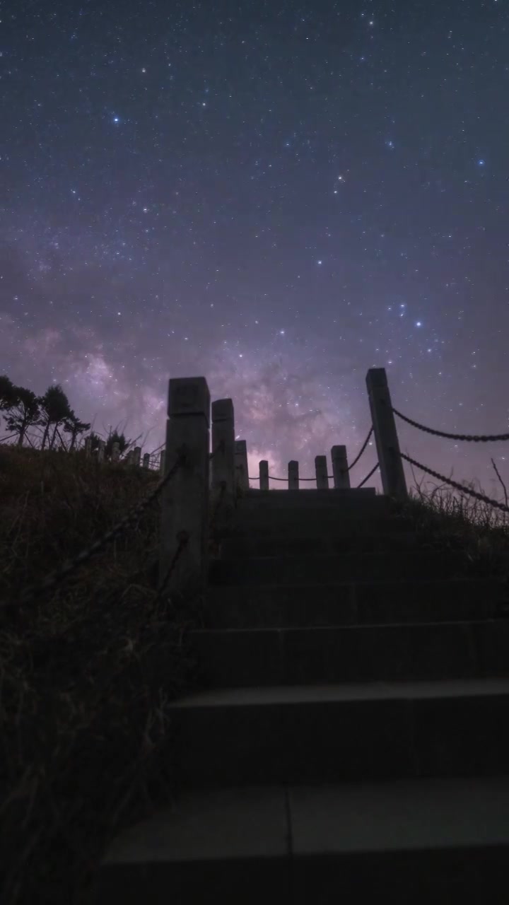 夏季竖版星空延时视频素材