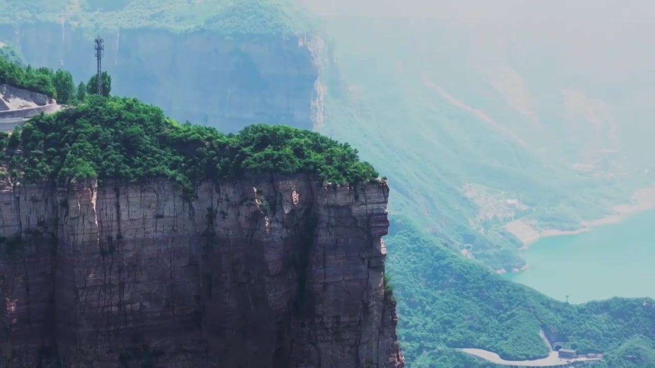 河南省新乡市辉县宝泉景区航拍风光视频素材