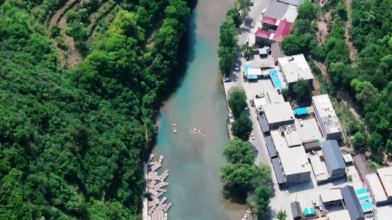 河南省新乡市辉县宝泉景区航拍风光视频素材