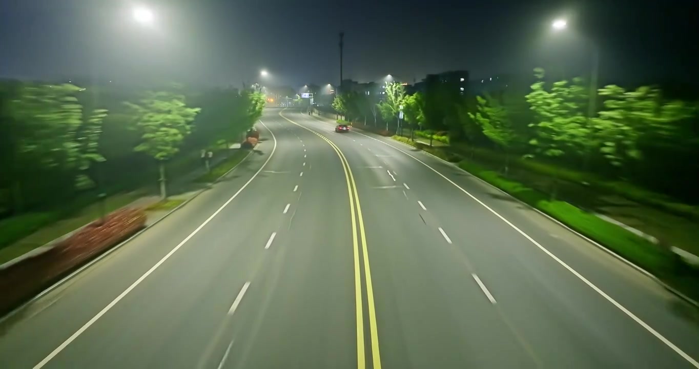 夜晚城市道路景观视频素材