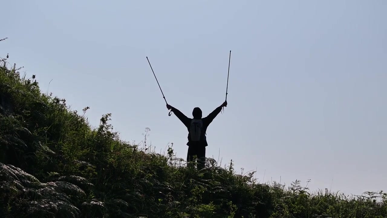 徒步登山旅行的年轻人视频素材