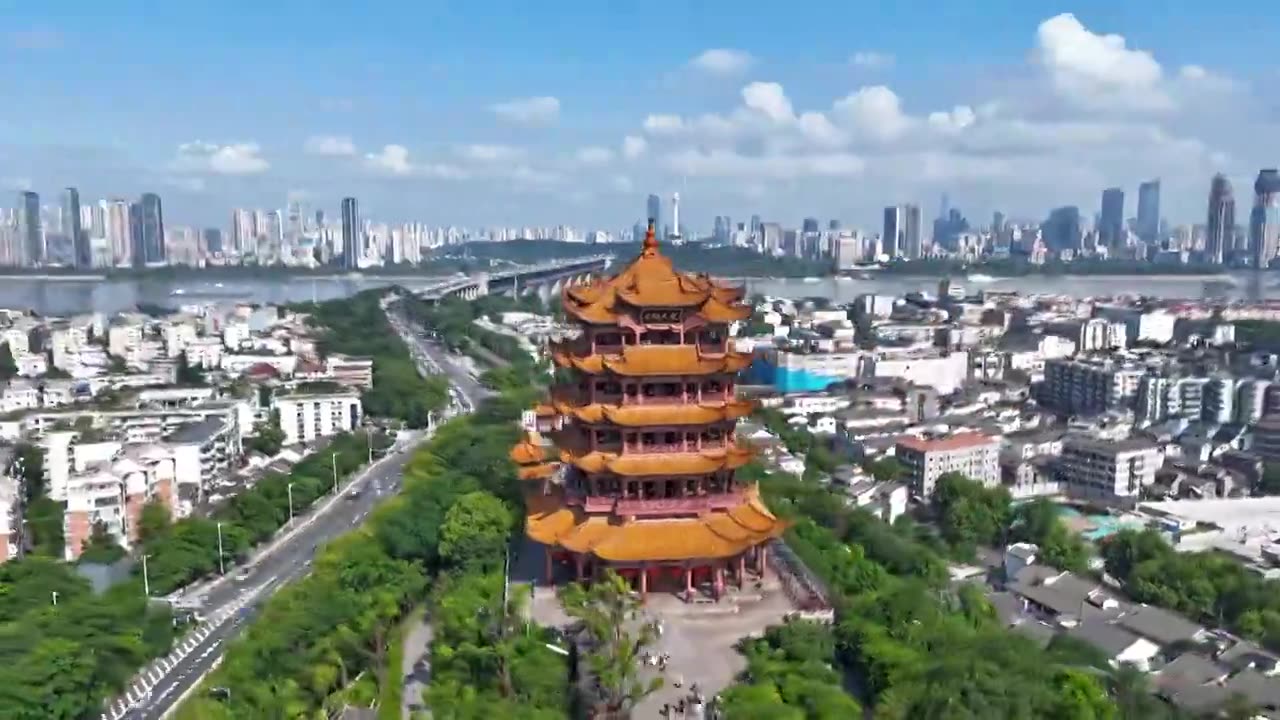 武汉多云奇观，多地标景点延时视频素材