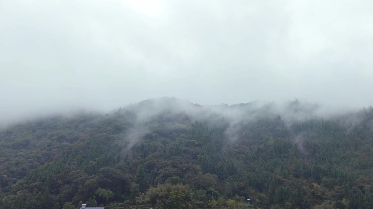 湖北宜昌十里清江画廊长江烟雨中船行风光视频下载