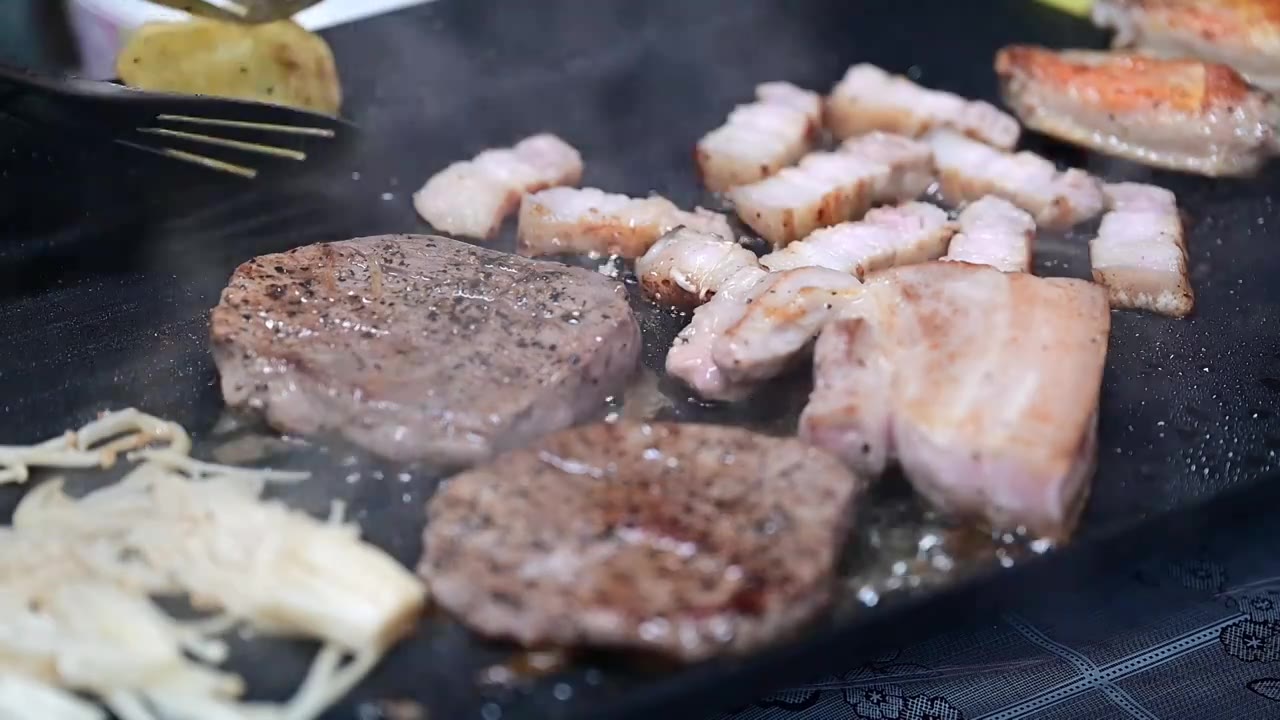 烤肉视频素材