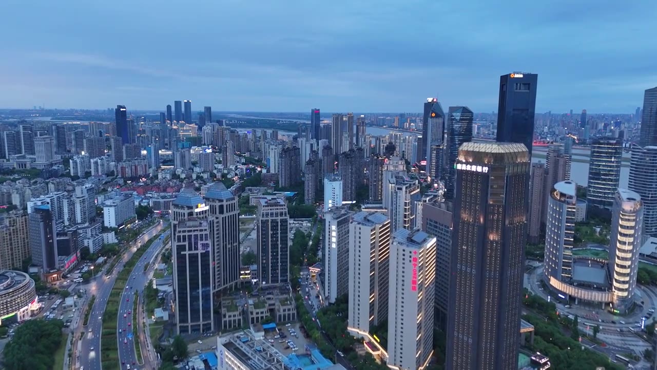 南昌红谷滩夜景城市风光视频素材