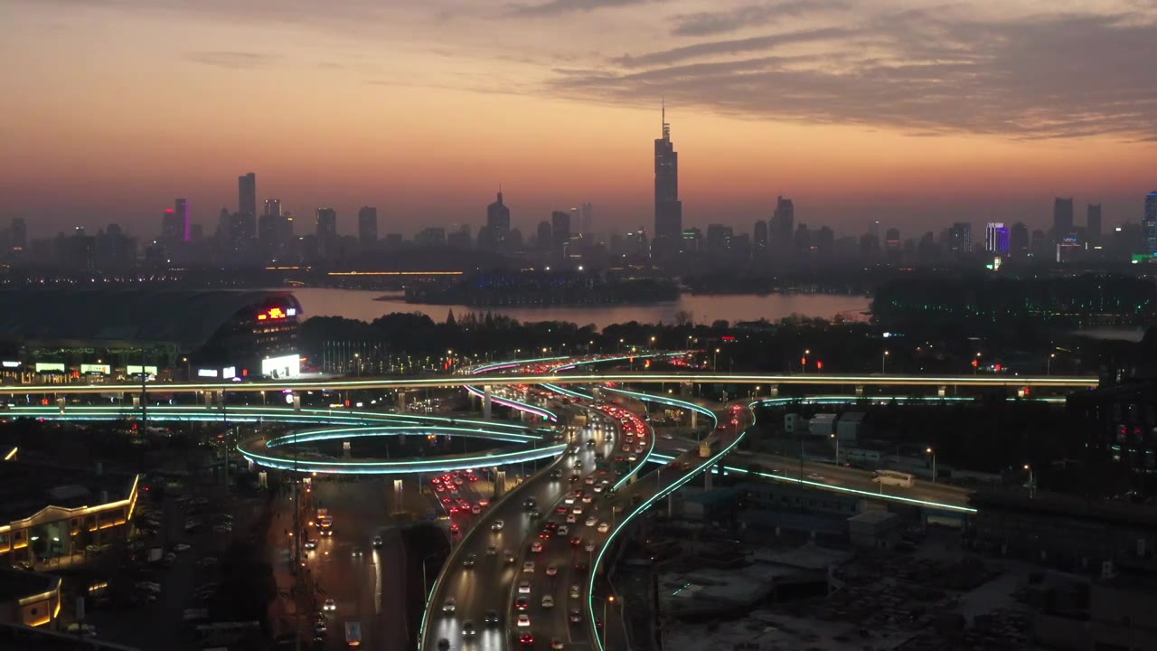 城市立体交通夜景视频下载