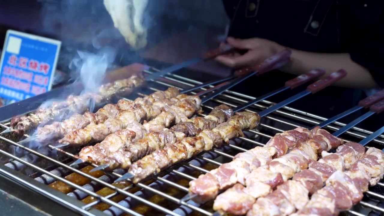 夜市烧烤视频素材