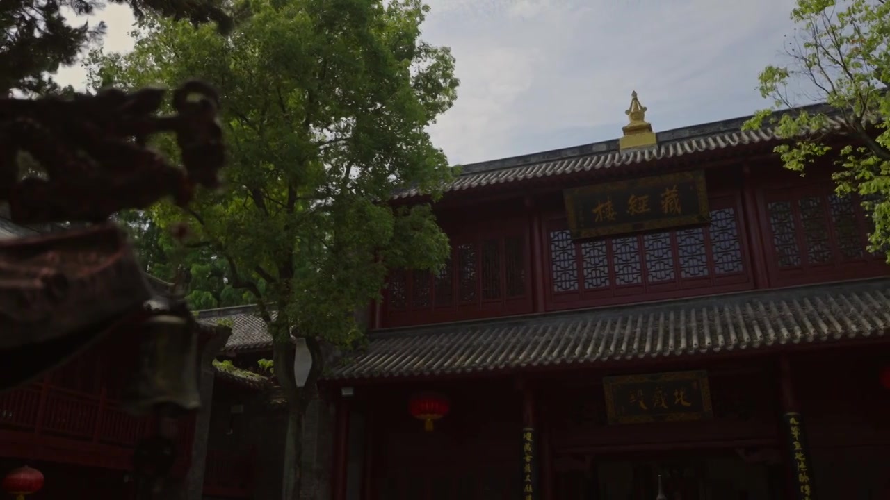 湖北襄阳广德寺寺庙宗教建筑 藏经楼视频素材