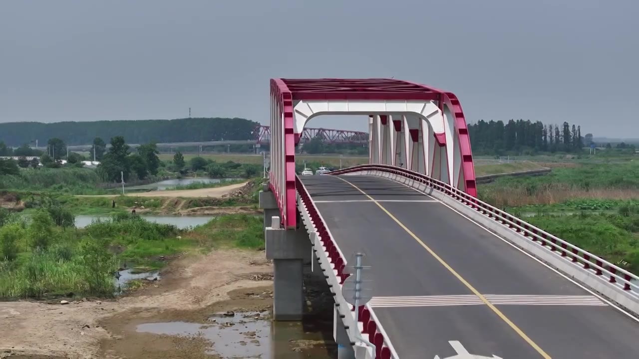 江苏洪泽湖环湖公路风景视频素材