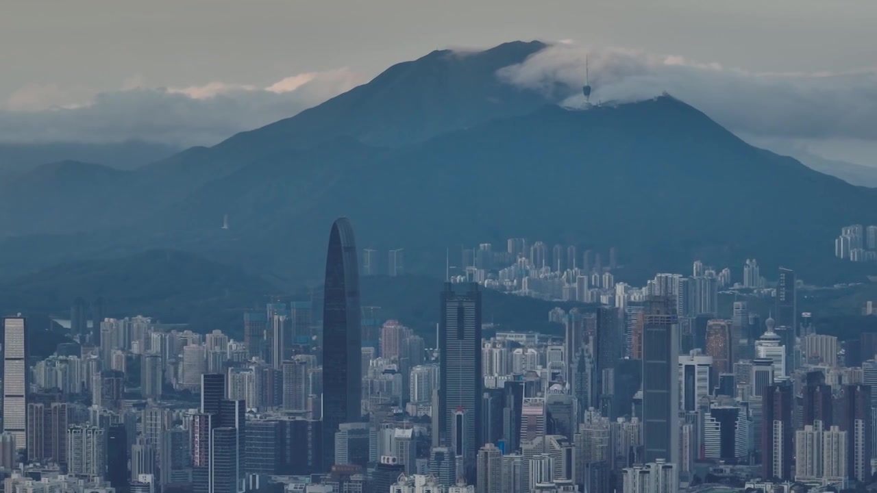 深圳福田CBD大湾区平安大厦航拍视频素材