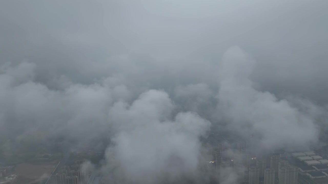 周口城市天际线云景视频素材