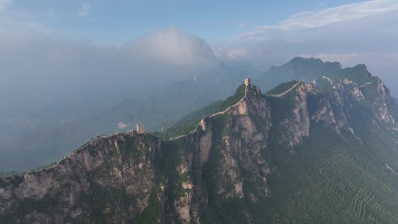 司马台长城云海，月出视频素材