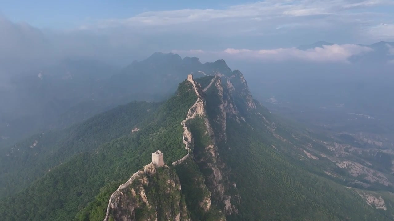 司马台长城云海，月出视频素材