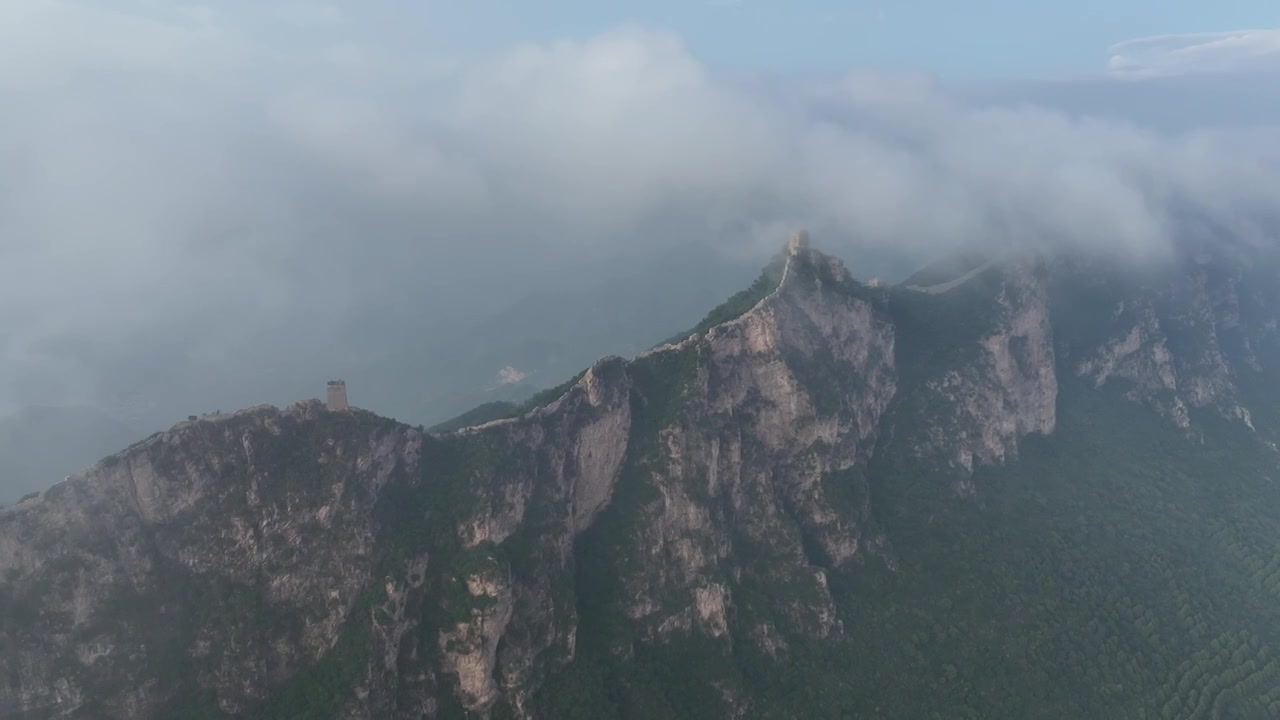 司马台长城云海，月出视频素材