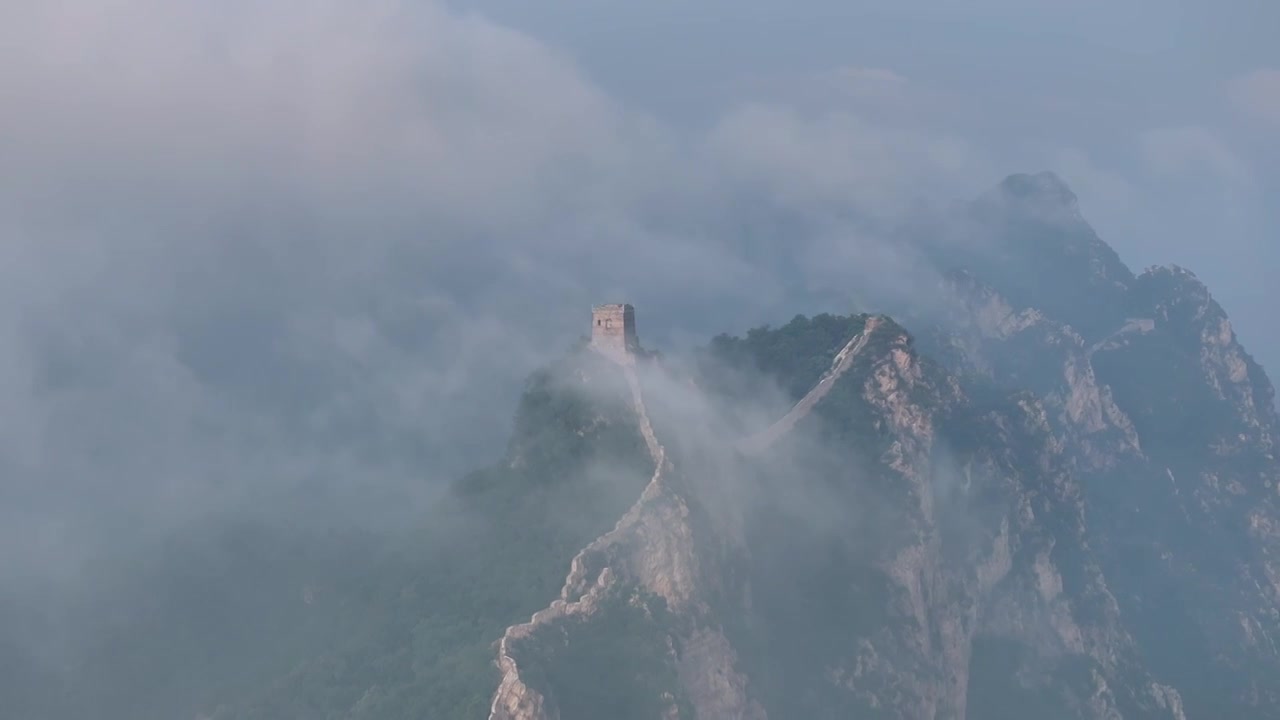 司马台长城云海，月出视频素材