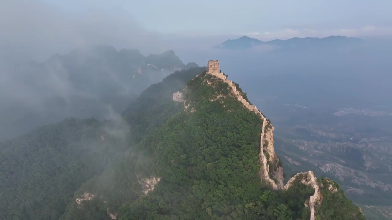 司马台长城云海，月出视频素材