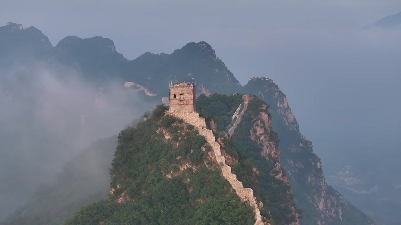 司马台长城云海，月出视频素材