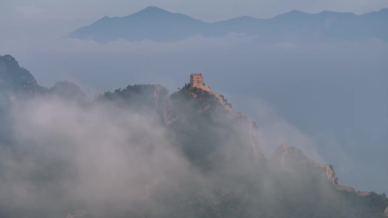 司马台长城云海，月出视频素材