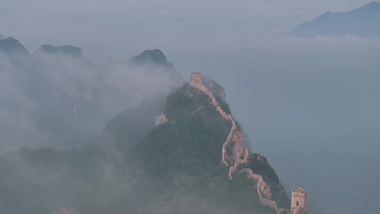 司马台长城云海，月出视频素材