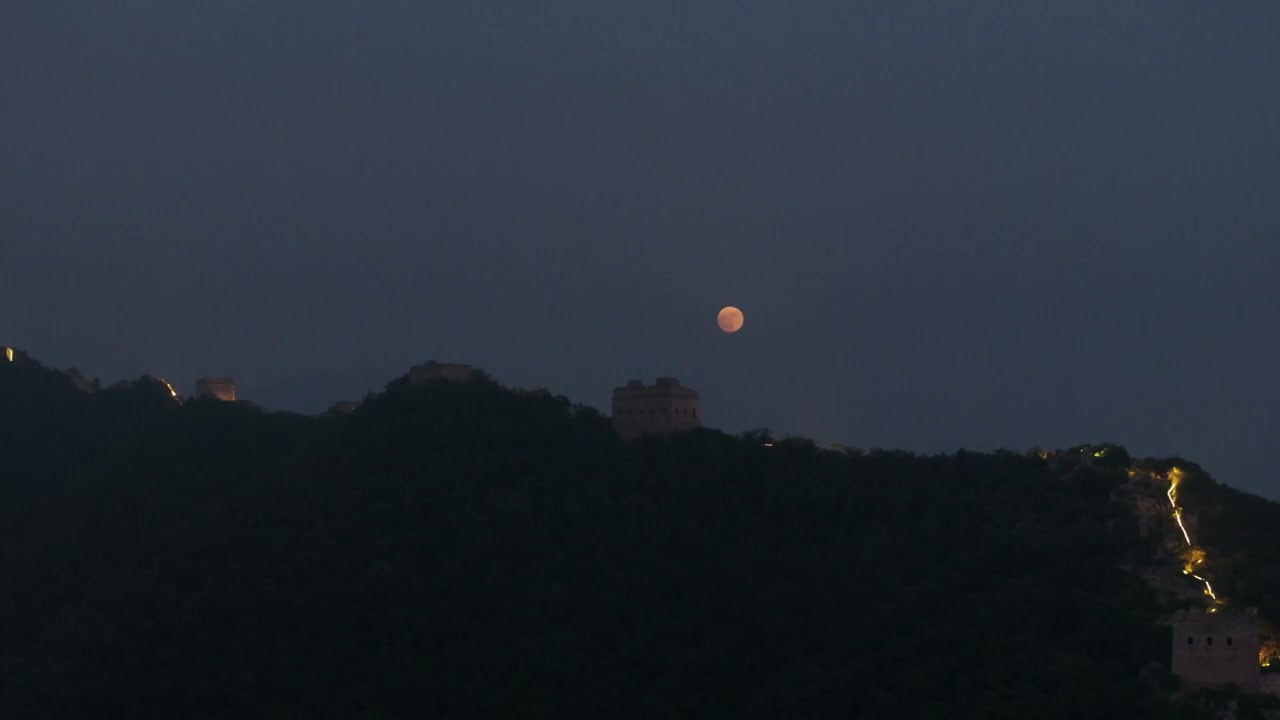 司马台长城云海，月出视频素材