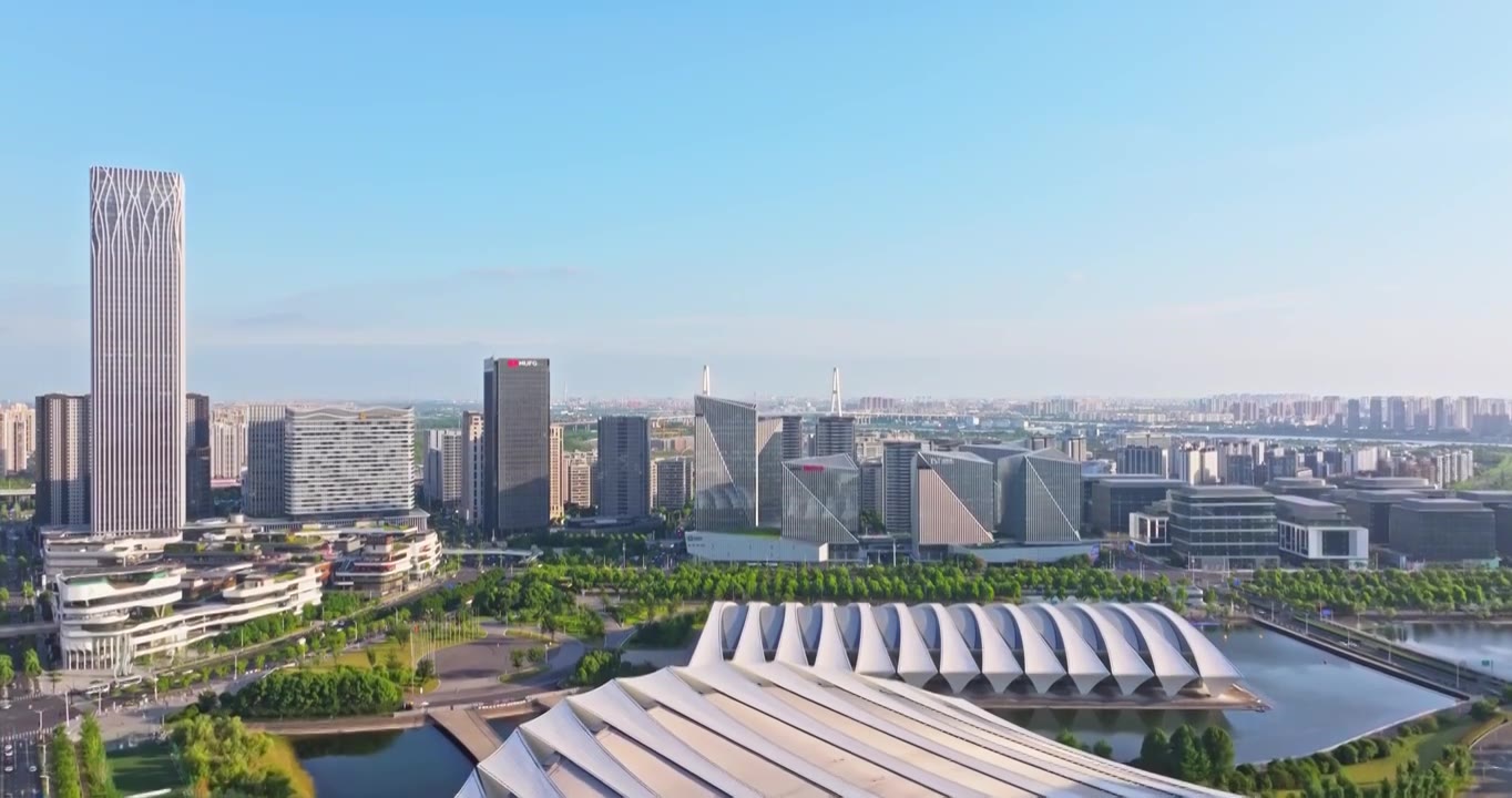 上海浦东前滩城市建筑航拍视频素材