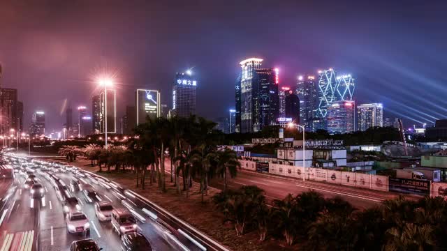 中国深圳城市夜景视频素材