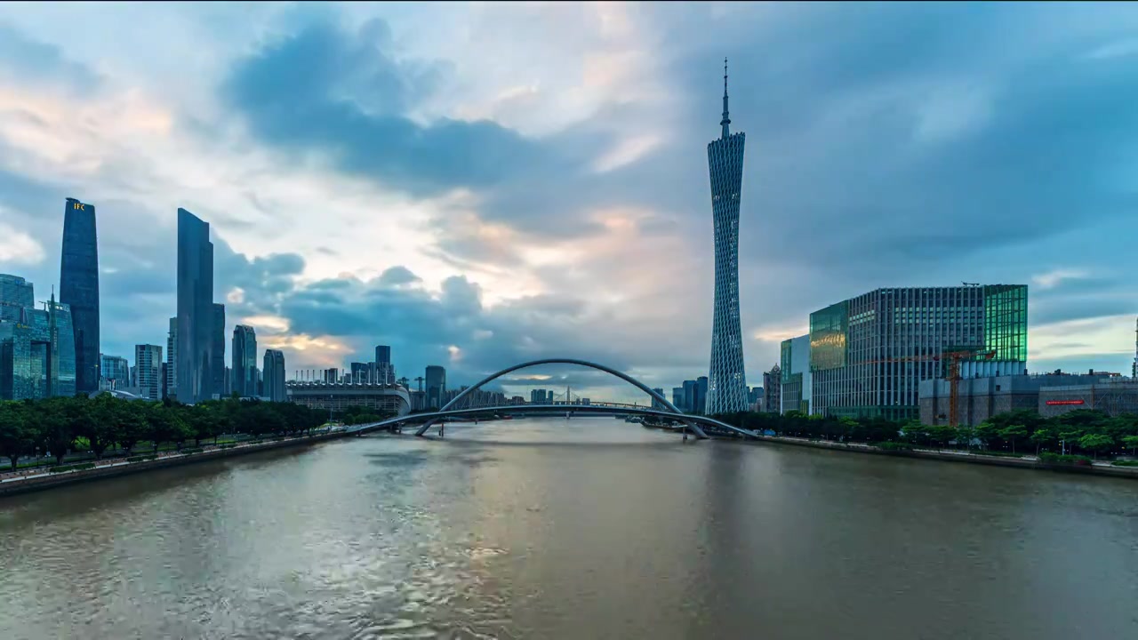 广州大桥日出延时视频素材