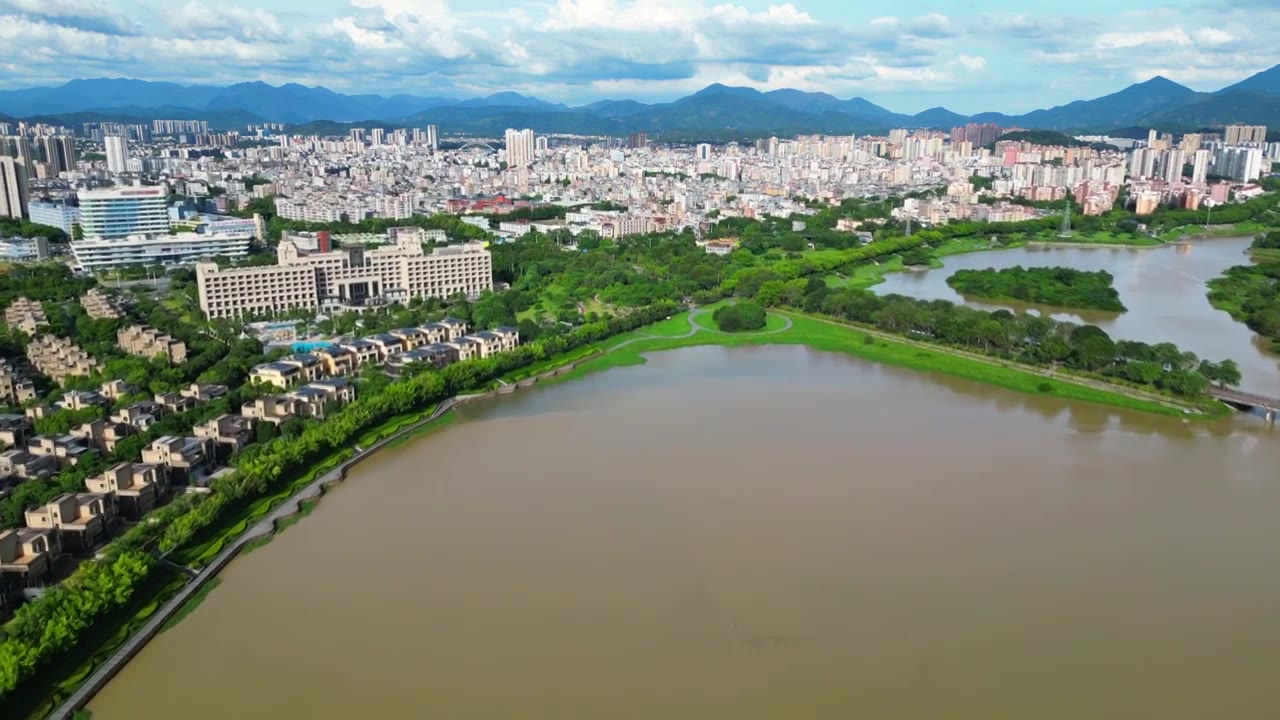 航拍广州从化城区视频素材