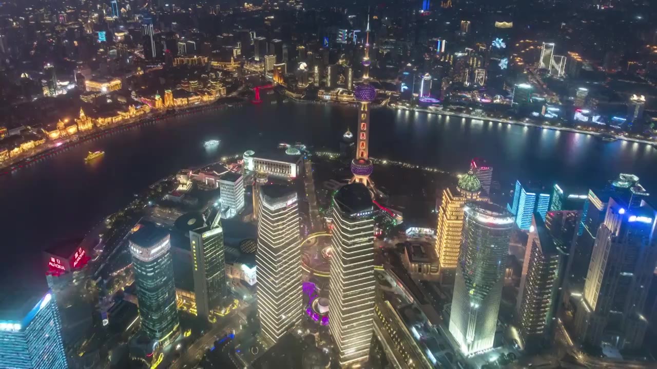 上海城市天际线夜景延时摄影合集视频素材